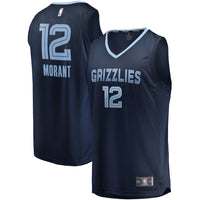 Thumbnail for Ja Morant Memphis Grizzlies Fanatics Branded Youth 2019/20 Fast Break Replica Jersey Navy - Icon Edition