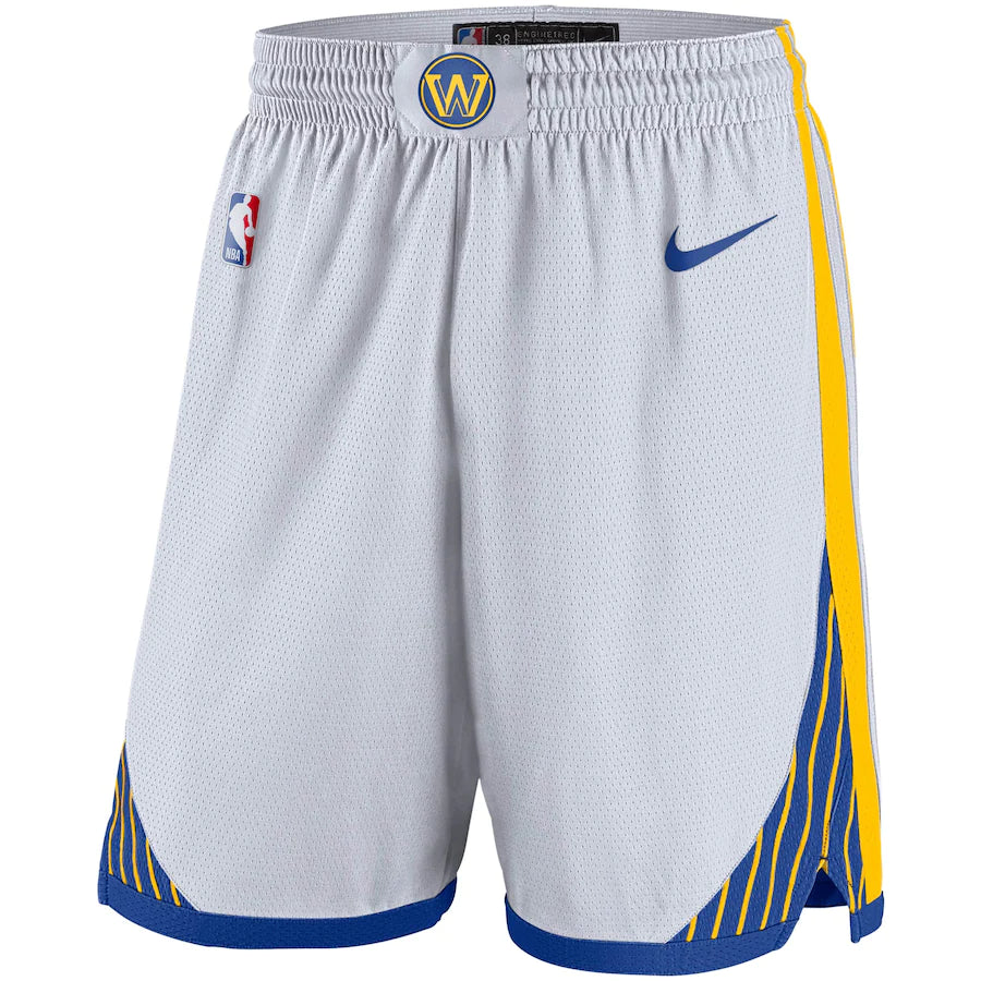 Golden State Warriors Nike 2019/20 Icon Edition Swingman Shorts - Blue