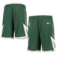 Milwaukee Bucks Nike Youth 2020/21 Swingman Performance Shorts - Icon Edition - Hunter Green