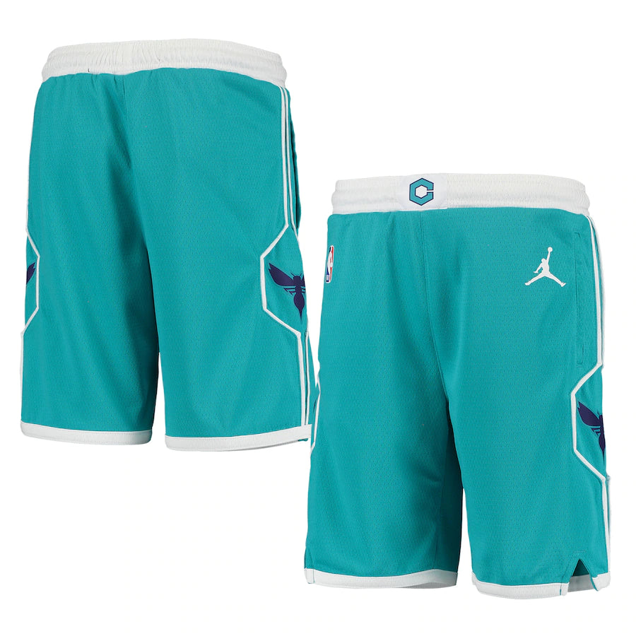 Charlotte Hornets Jordan Brand Youth 2020/21 Swingman Shorts - Icon Edition - Teal