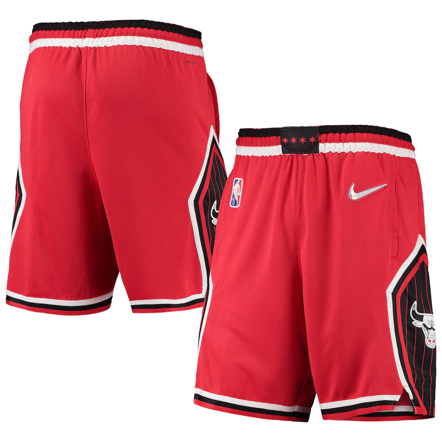 Chicago Bulls Nike 2021/22 City Edition Swingman Shorts - Red/Black