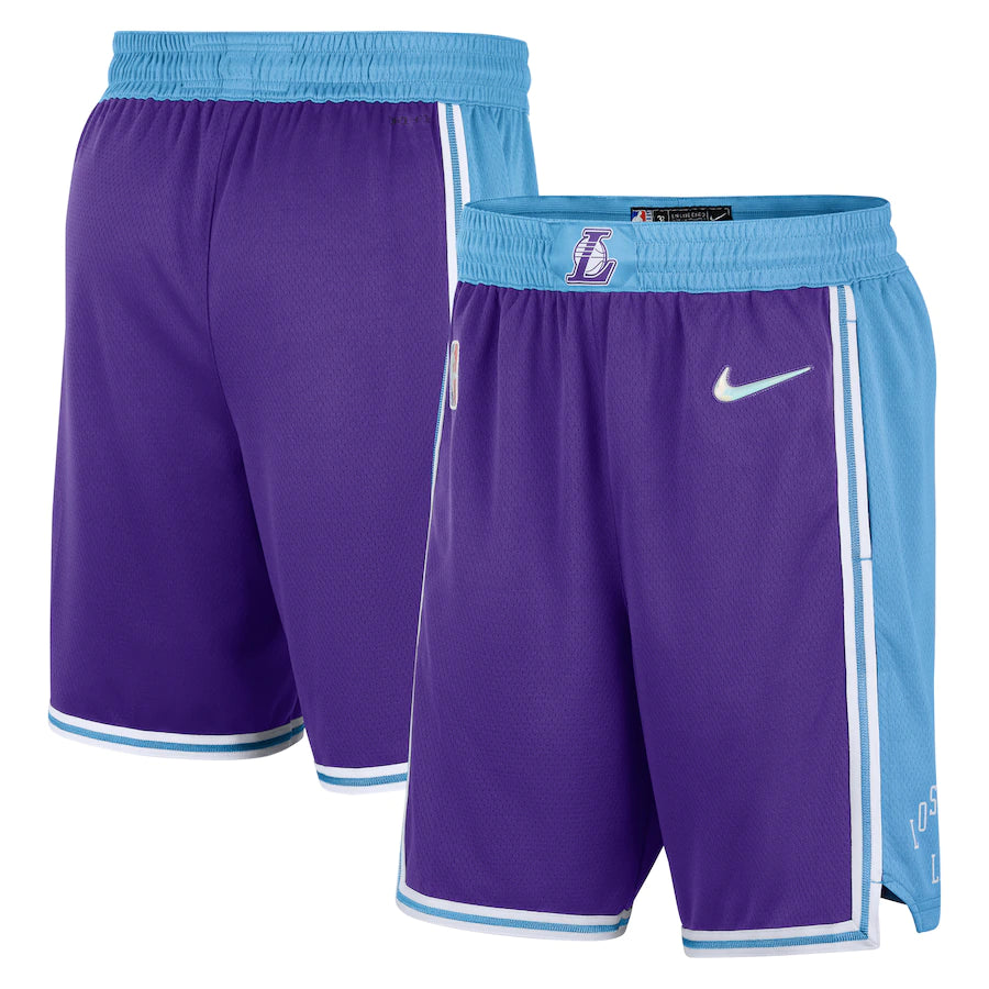 Los Angeles Lakers Nike 2021/22 City Edition Swingman Shorts - Purple/Blue