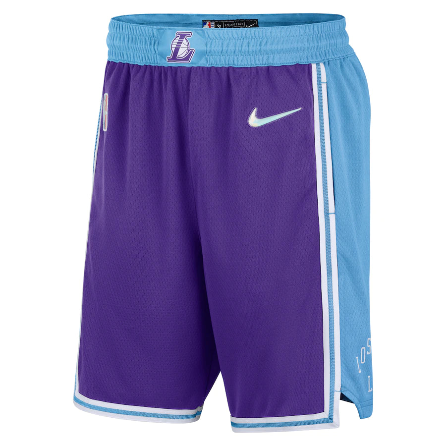 Los Angeles Lakers Nike 2021/22 City Edition Swingman Shorts - Purple/Blue