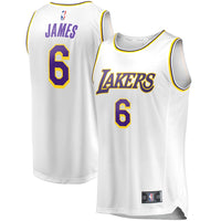 Thumbnail for LeBron James Los Angeles Lakers Fanatics Branded Youth 2021/22 #6 Fast Break Replica Player Jersey Gold - Icon Edition