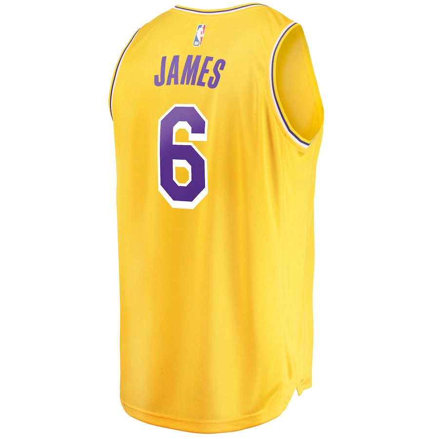 LeBron James Los Angeles Lakers Fanatics Branded Youth 2021/22 #6 Fast Break Replica Player Jersey Gold - Icon Edition