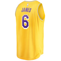 Thumbnail for LeBron James Los Angeles Lakers Fanatics Branded Youth 2021/22 #6 Fast Break Replica Player Jersey Gold - Icon Edition