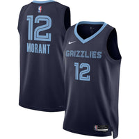 Thumbnail for Ja Morant Memphis Grizzlies Nike Unisex 2022/23 Swingman Jersey - Icon Edition - Navy