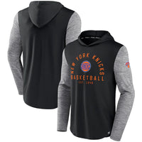 Thumbnail for New York Knicks Fanatics Branded Deep Rotation Performance Pullover Hoodie - Black/Heathered Charcoal