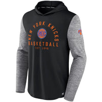 Thumbnail for New York Knicks Fanatics Branded Deep Rotation Performance Pullover Hoodie - Black/Heathered Charcoal