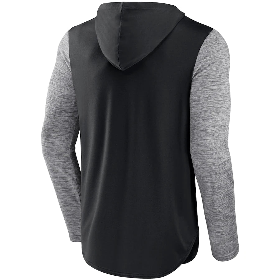 New York Knicks Fanatics Branded Deep Rotation Performance Pullover Hoodie - Black/Heathered Charcoal