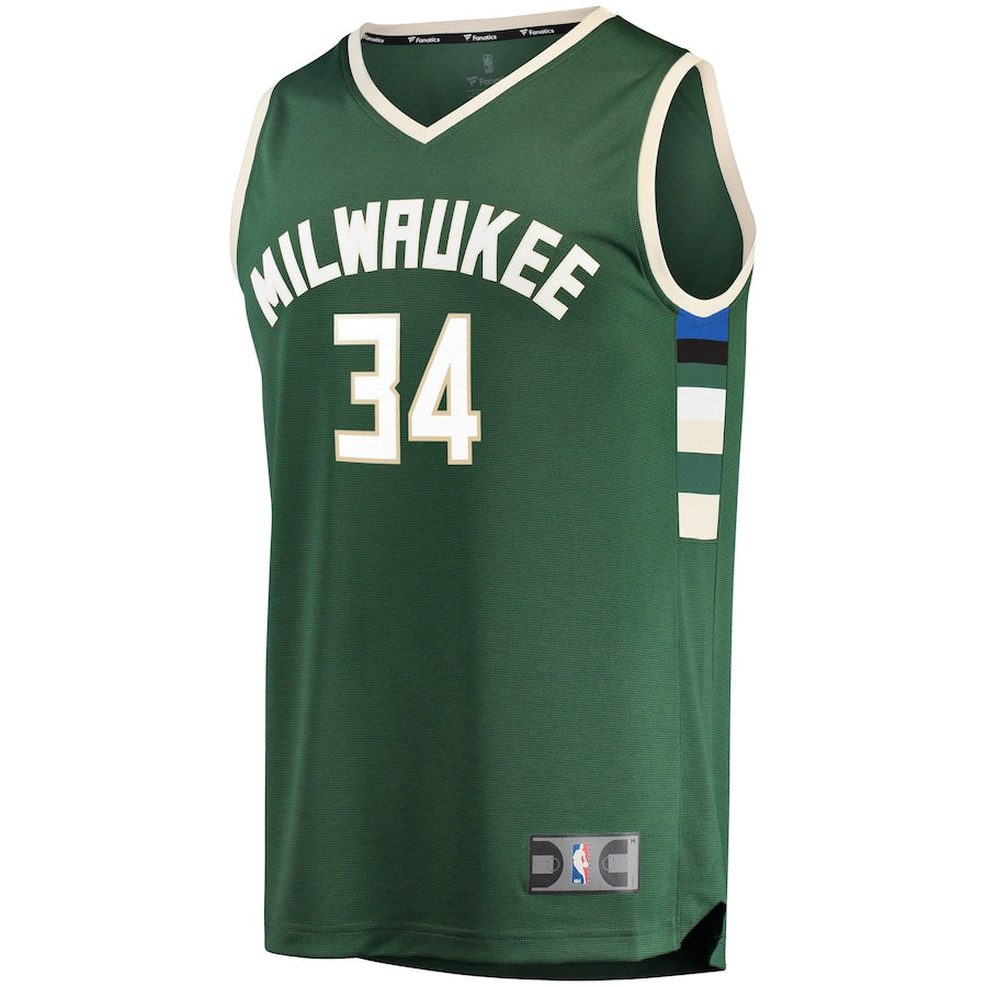 Antetokounmpo Milwaukee Bucks Fanatics Branded Fast Break Replica Player Jersey Green - Icon Edition