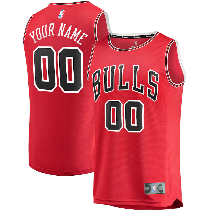 Chicago Bulls Fanatics Branded Fast Break Custom Replica Jersey Red - Icon Edition