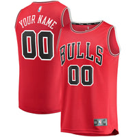 Thumbnail for Chicago Bulls Fanatics Branded Fast Break Custom Replica Jersey Red - Icon Edition