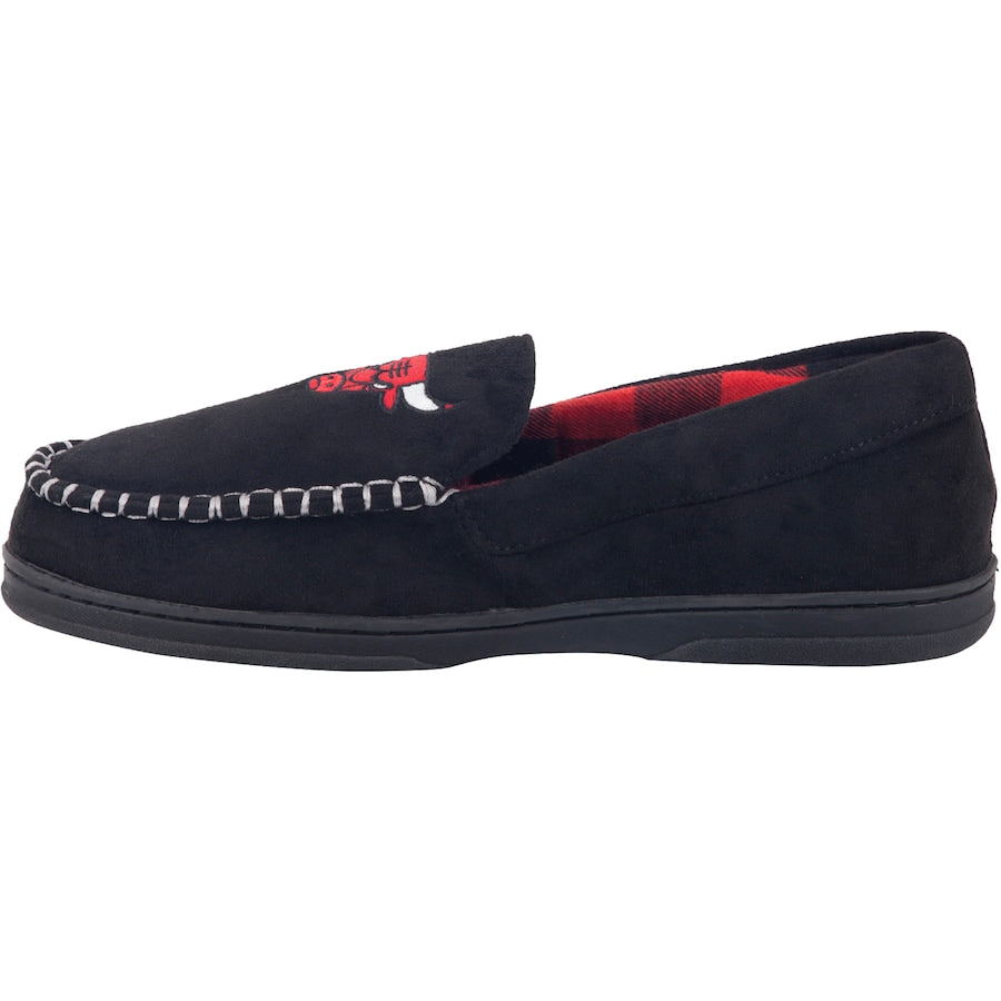 Chicago Bulls FOCO Team Logo Flannel Moccasin Slippers