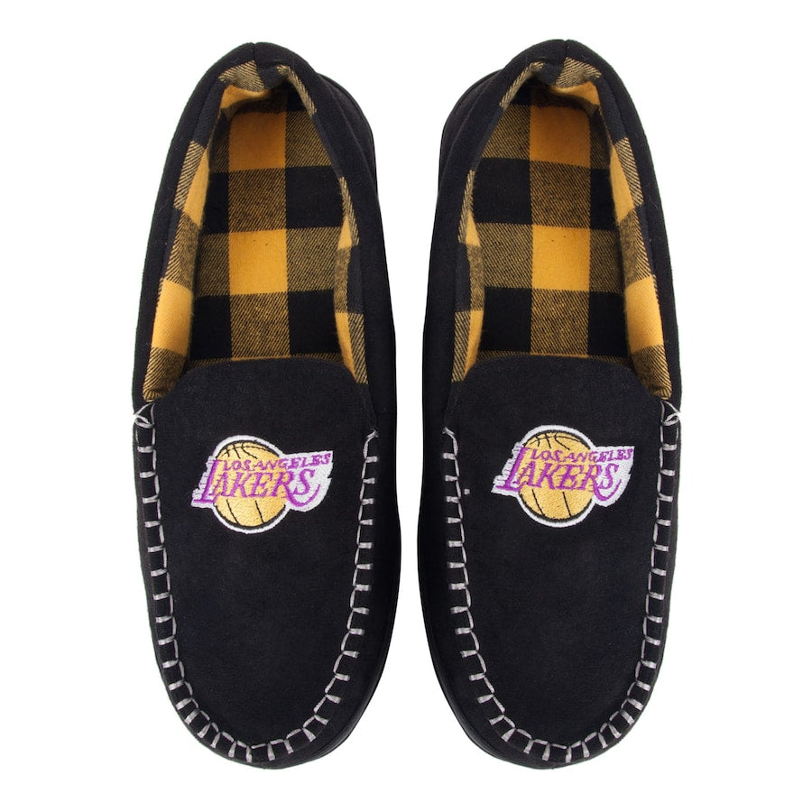 Los Angeles Lakers FOCO Team Logo Flannel Moccasin Slippers