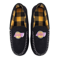Thumbnail for Los Angeles Lakers FOCO Team Logo Flannel Moccasin Slippers