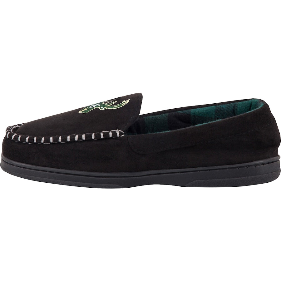 Milwaukee Bucks FOCO Team Logo Flannel Moccasin Slippers