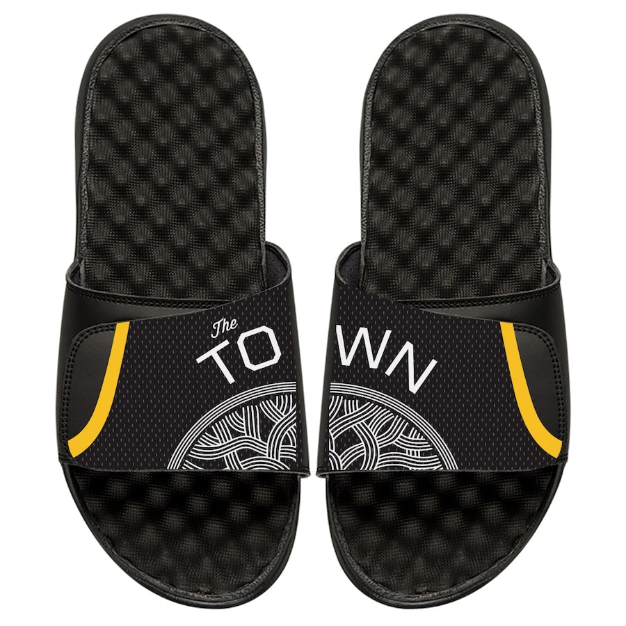 Golden State Warriors ISlide Statement Jersey Split Slide Sandals - Black