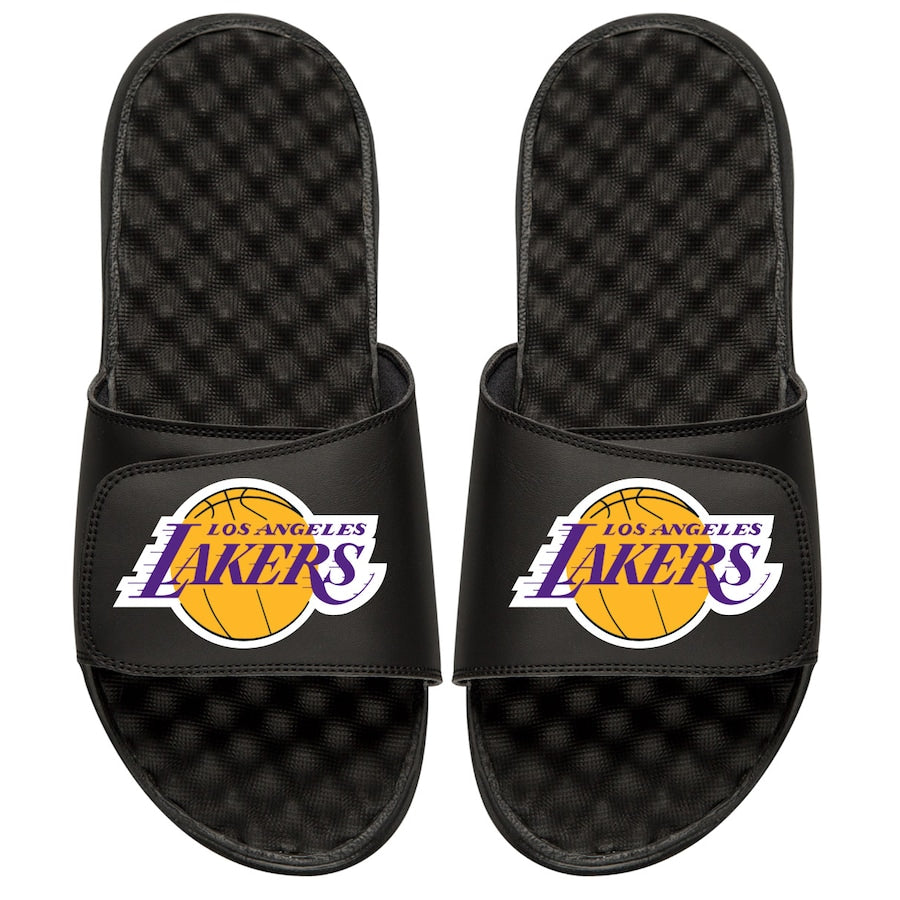 Los Angeles Lakers ISlide Personalized Primary Slide Sandals - Black