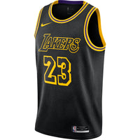 Thumbnail for LeBron James Los Angeles Lakers Nike City Edition Swingman Jersey - Black