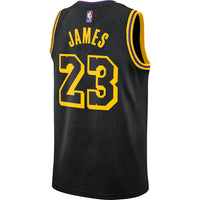 Thumbnail for LeBron James Los Angeles Lakers Nike City Edition Swingman Jersey - Black