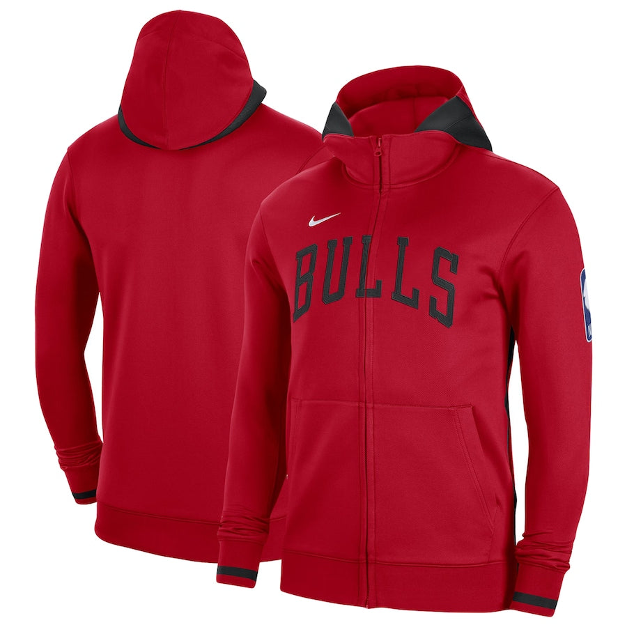 Chicago Bulls Nike Authentic Showtime Performance Full-Zip Hoodie - Red