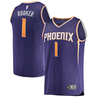Thumbnail for Devin Booker Phoenix Suns Fanatics Branded Youth Fast Break Replica Jersey Purple - Icon Edition