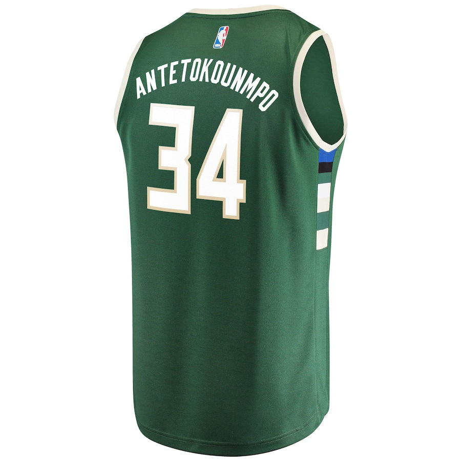 Giannis Antetokounmpo Milwaukee Bucks Fanatics Branded Youth Fast Break Replica Jersey Green - Icon Edition