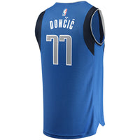 Thumbnail for Luka Doncic Dallas Mavericks Fanatics Branded Youth Fast Break Replica Jersey Blue - Icon Edition